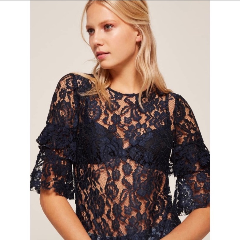 Reformation Blue lace blouse. NWT